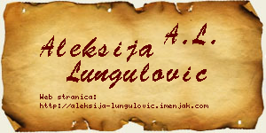 Aleksija Lungulović vizit kartica
